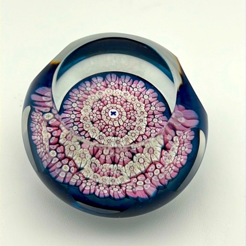 Vintage Cathiness Whitefriars Paperweight Millefiori Butterfly Silhouette Cane
